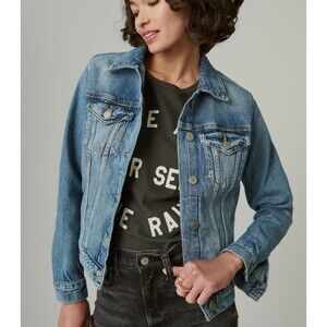 Lucky Brand Jacket Size S Tomboy Denim Trucker Medium Wash Vintage Inspired Boho